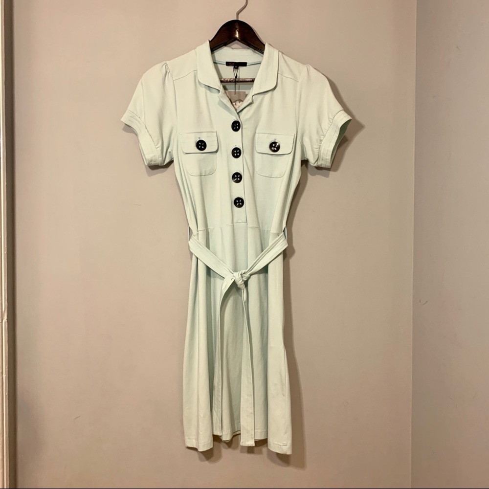 Vfish NWT Mint Green Button Dress w/ Tie Belt